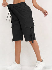 Ladies Trendy Quick Dry Cargo Shorts Casual Outdoor Bermuda Five Point Pants