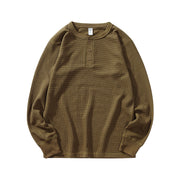 Mens Loose-fit Casual Comfortable Versatile Long-sleeve Crew Neck