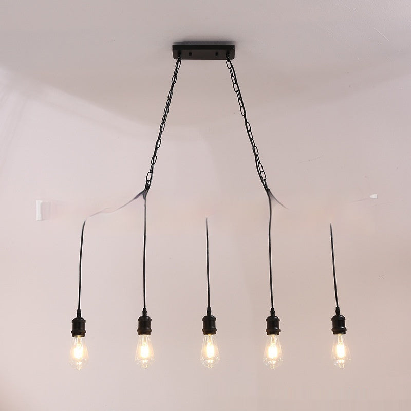 Retro Chandelier Music Restaurant Wrought Iron Lamp