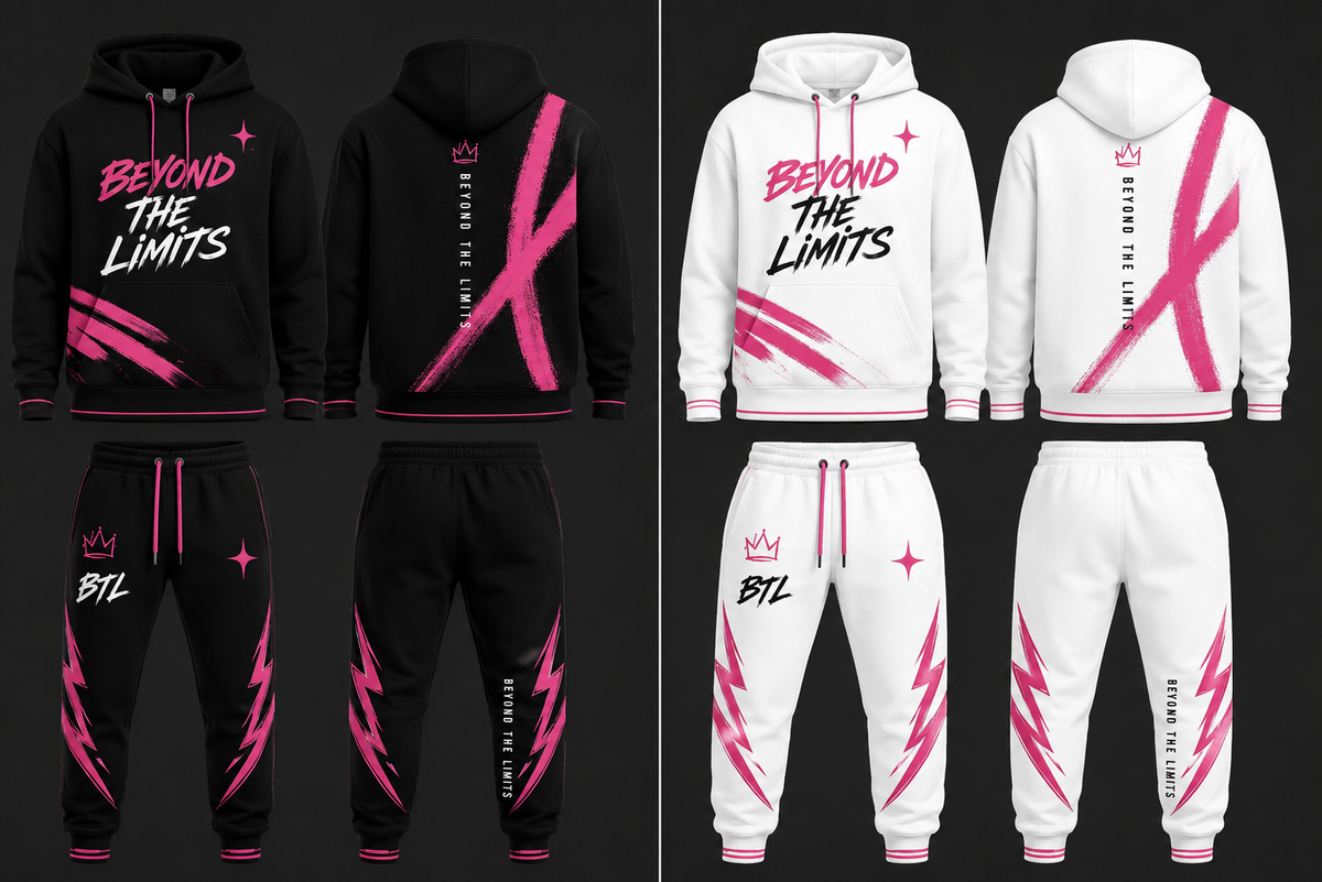 Beyond The Limits Premium Tracksuit — White/Pink