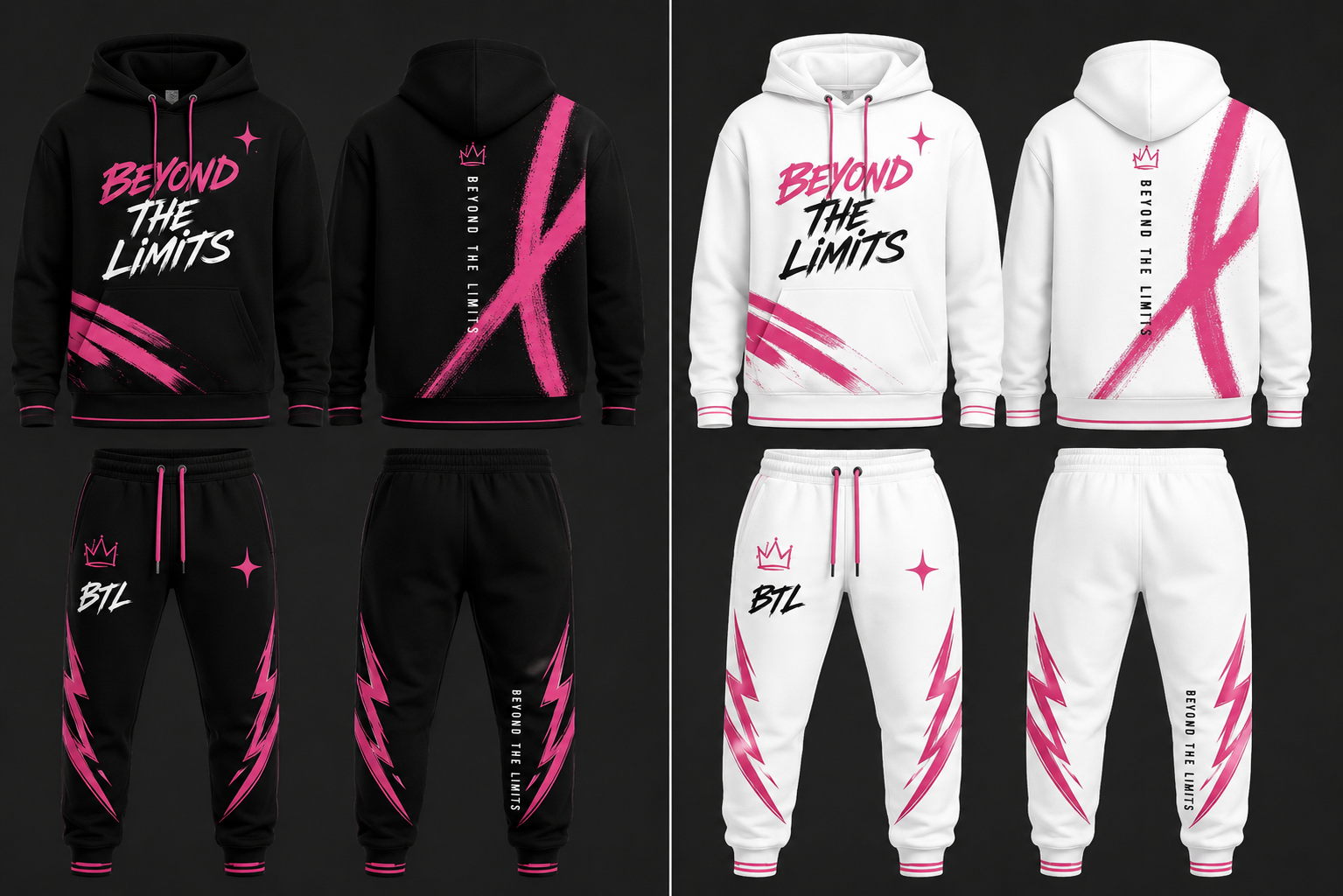 Beyond The Limits Premium Tracksuit — Black/Pink
