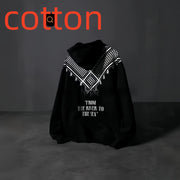 Men’s Cotton Letter-Print Hoodie with Patch Pocket