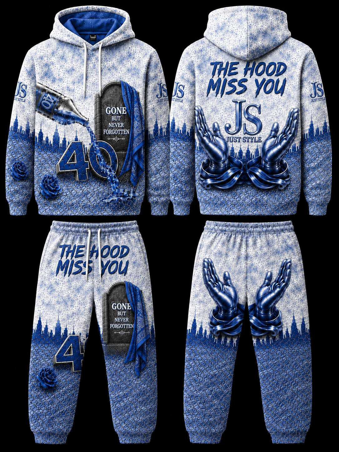 Just Style "The Hood Miss You" Premium Hoodie & Jogger Set — Red