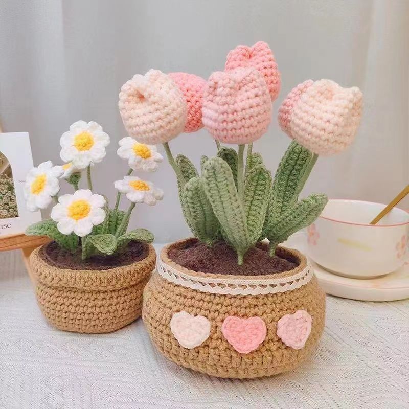 DIY Tulip & Daisy Crochet Bouquet Kit