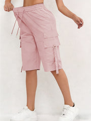 Ladies Trendy Quick Dry Cargo Shorts Casual Outdoor Bermuda Five Point Pants