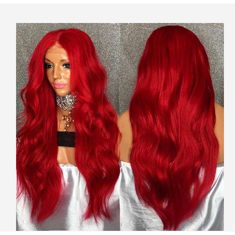 Just Style Red Long Curly Lace Front Wig