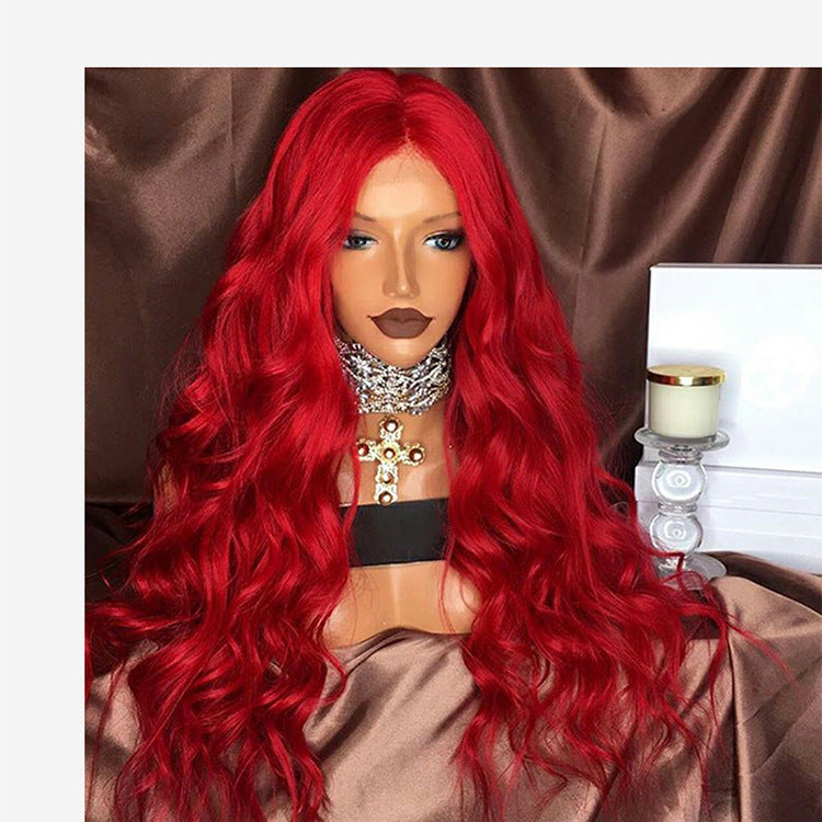 Just Style Red Long Curly Lace Front Wig