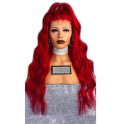 Just Style Red Long Curly Lace Front Wig