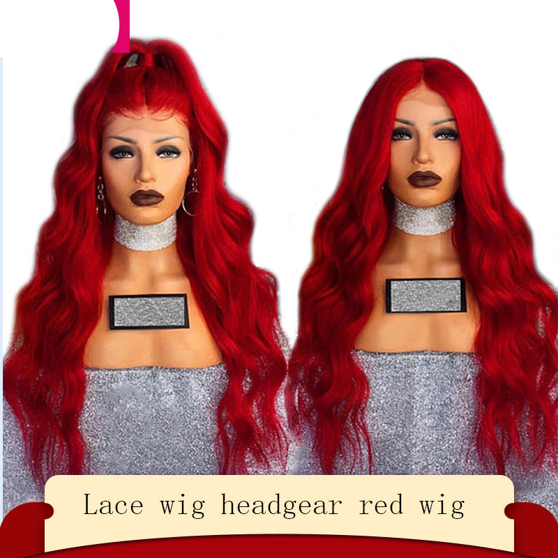 Just Style Red Long Curly Lace Front Wig