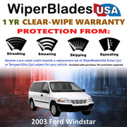 2003 Ford Windstar Wiper Blades w/1yr Wear Warranty (Set of 3) w/Rear Wipers