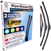 2015 Nissan Juke Wiper Blades w/2yr Wear Warranty (Set of 3) w/Rear Beam Wipers