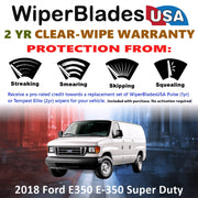 2018 Ford E350 E-350 Super Duty Wiper Blades w/2yr Warranty (Set of 2) Wipers
