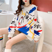 2023 Women's Cartoon Loose Fashion Hoodie Jacket