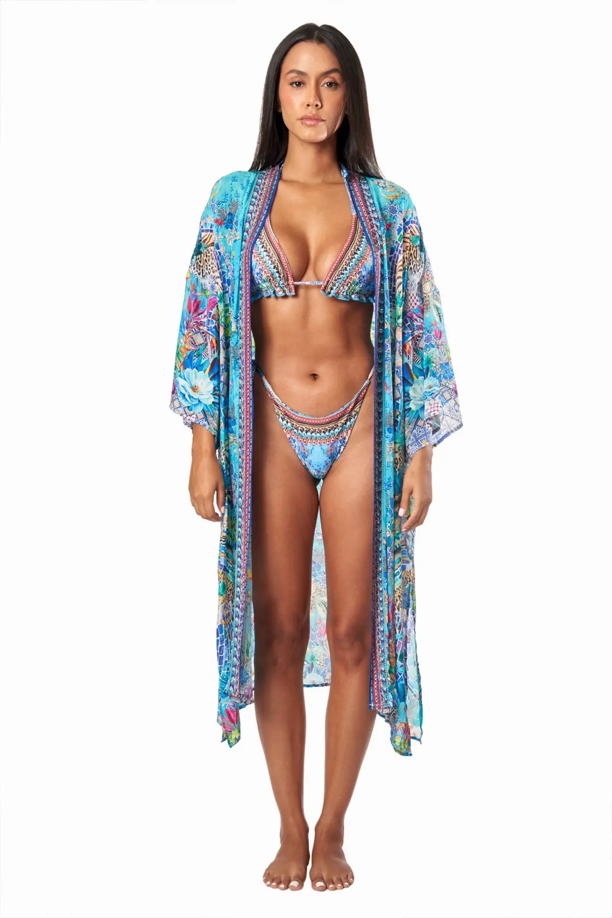Poppy Garden Floral Kimono Cover Up