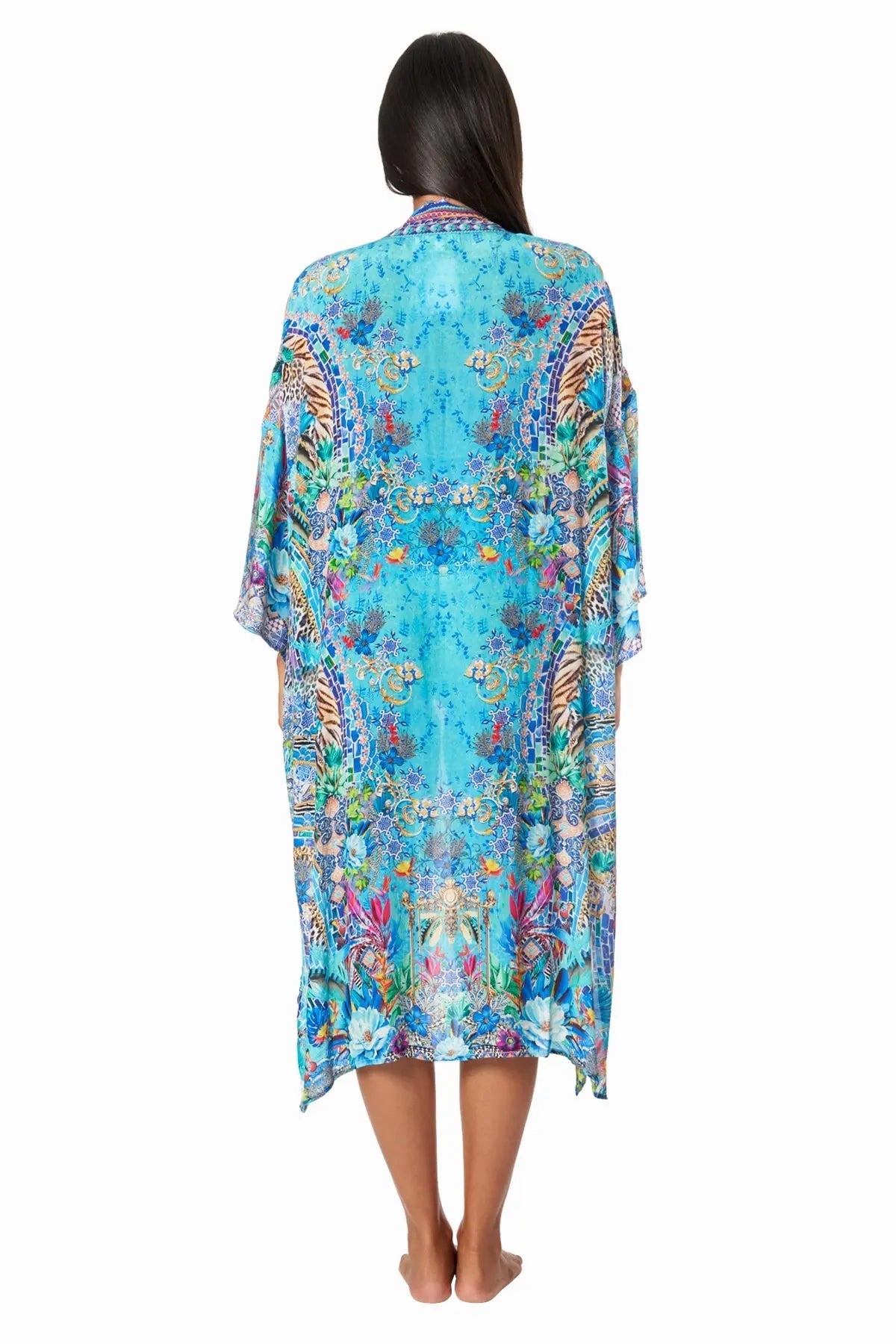 Poppy Garden Floral Kimono Cover Up