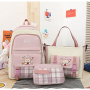 just style Large Capacity Plaid 3-Piece School Set