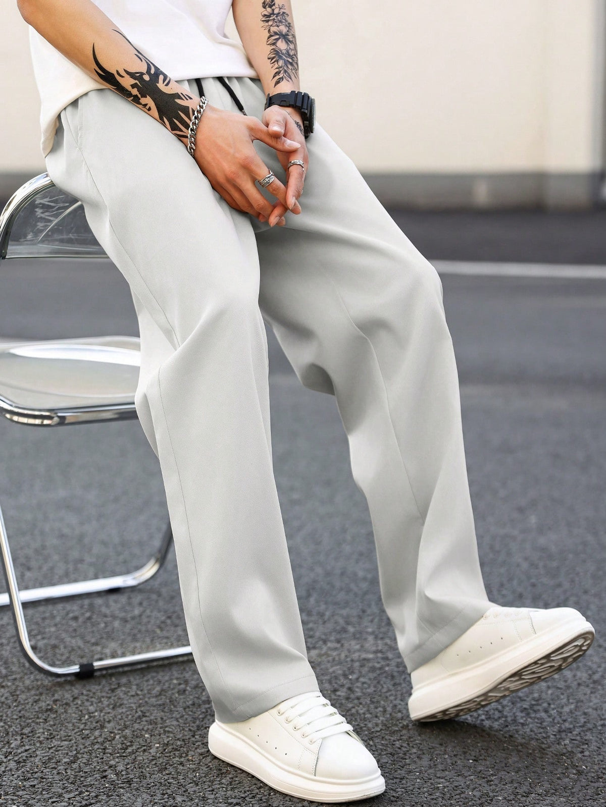 Men's Relaxed Straight-Leg Casual Pants