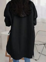 Women's Solid Color Drop Shoulder Long Sleeve Shirt
