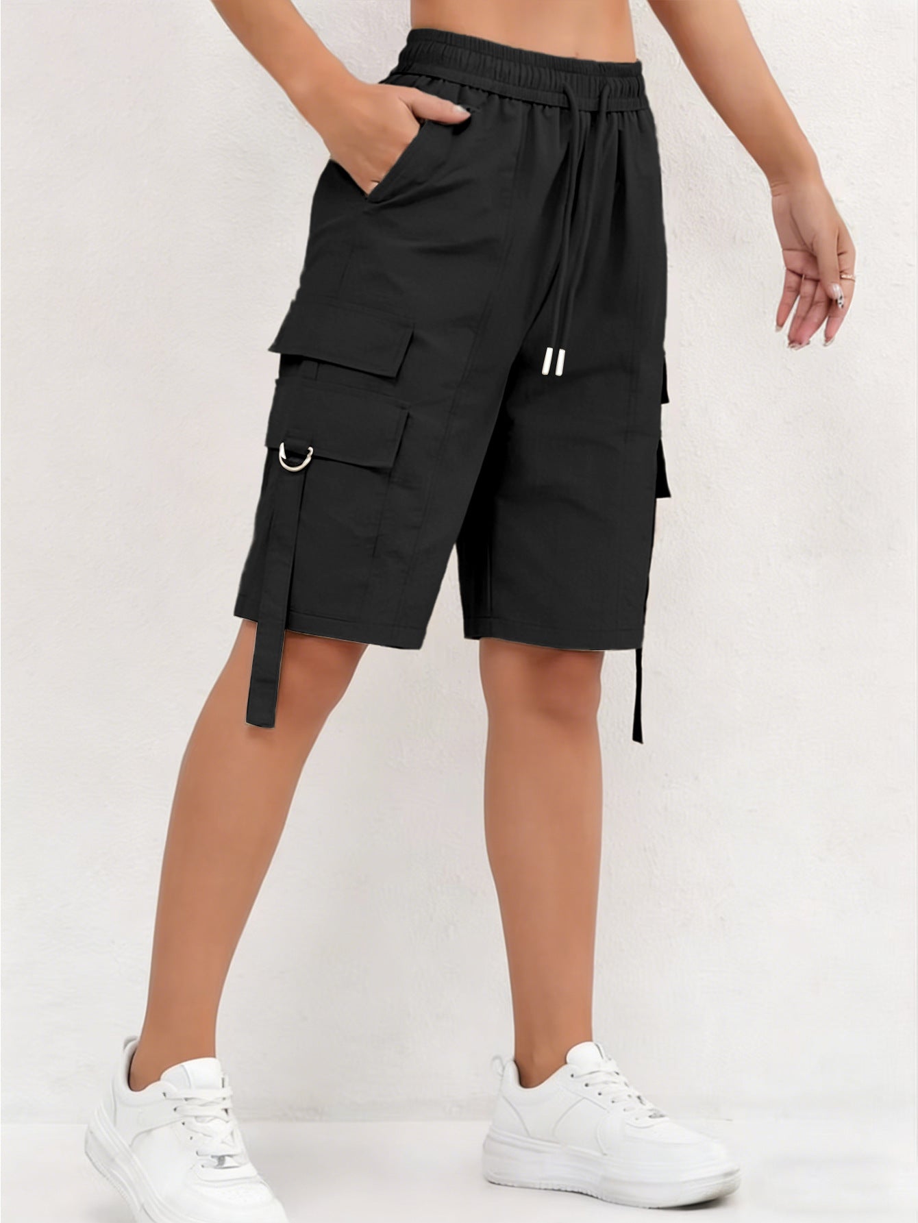 Ladies Trendy Quick Dry Cargo Shorts Casual Outdoor Bermuda Five Point Pants