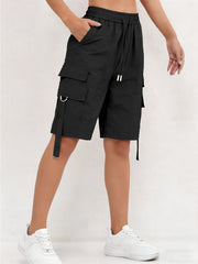 Ladies Trendy Quick Dry Cargo Shorts Casual Outdoor Bermuda Five Point Pants