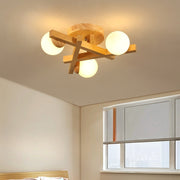 Wooden Style Living Room With Simple And Modern Ceiling Light