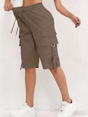 Ladies Trendy Quick Dry Cargo Shorts Casual Outdoor Bermuda Five Point Pants