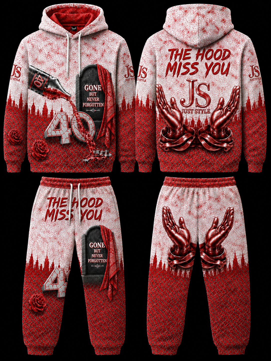 Just Style "The Hood Miss You" Premium Hoodie & Jogger Set — Camouflage