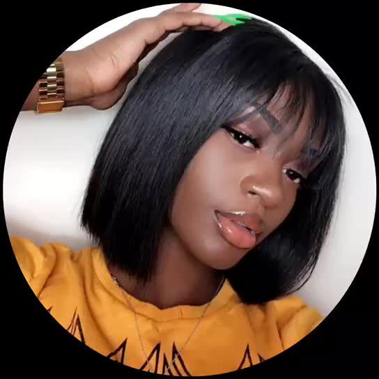 Just Style Natural Human Hair Bob Lace Front Wig