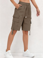 Ladies Trendy Quick Dry Cargo Shorts Casual Outdoor Bermuda Five Point Pants