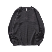 Mens Loose-fit Casual Comfortable Versatile Long-sleeve Crew Neck
