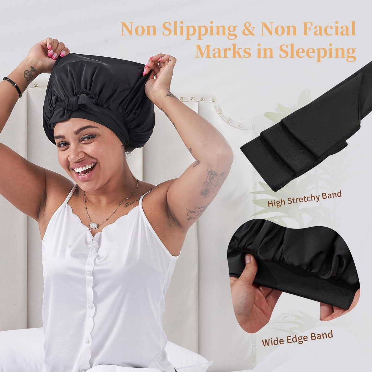 Just Style Satin Hair Bonnet – Luxury Sleep Bonnet for Curly & Natural Hair