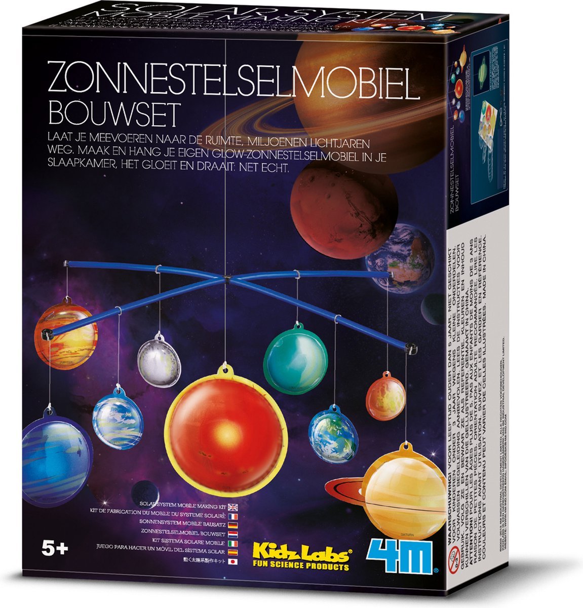 4m science and games - solar system mobile construction set - glow in the dark - model making - kidzlabs - 5+