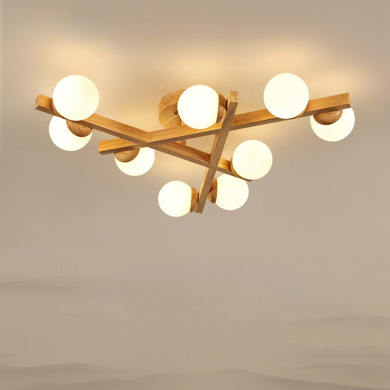 Wooden Style Living Room With Simple And Modern Ceiling Light