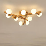 Wooden Style Living Room With Simple And Modern Ceiling Light