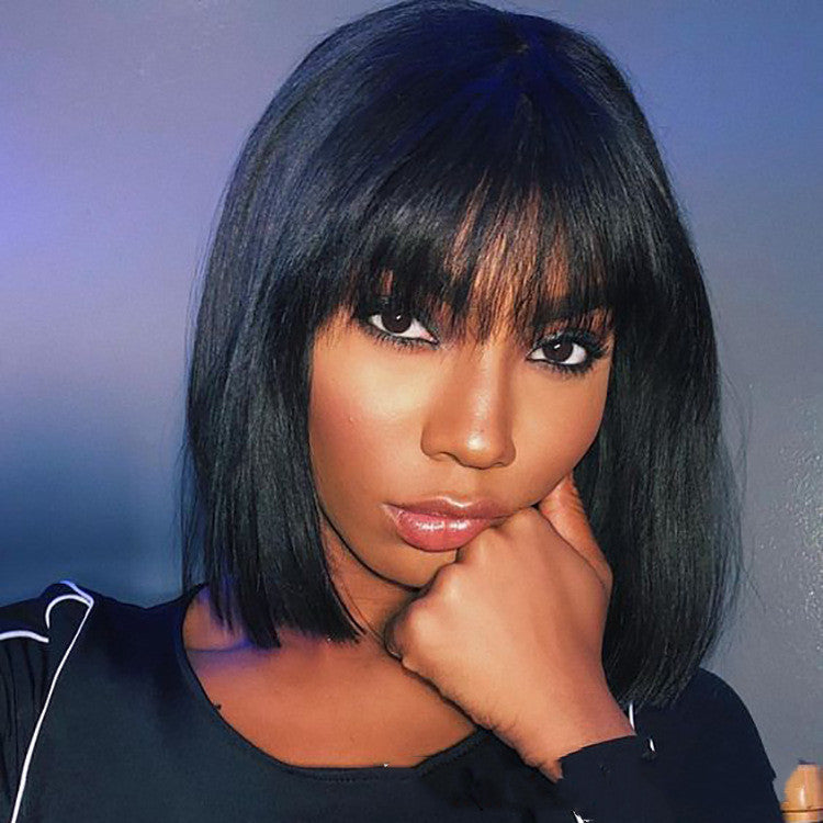 Just Style Natural Human Hair Bob Lace Front Wig