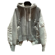 Oversized Color-Block Hoodie Jacket for Women