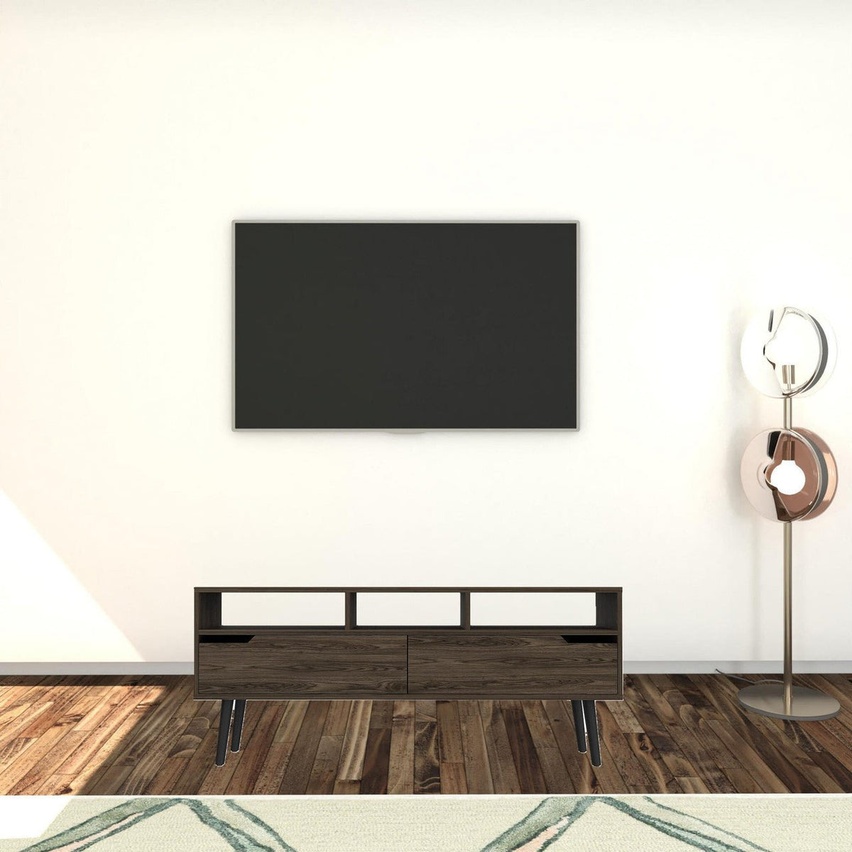 54" Dark Walnut Brown TV Stand