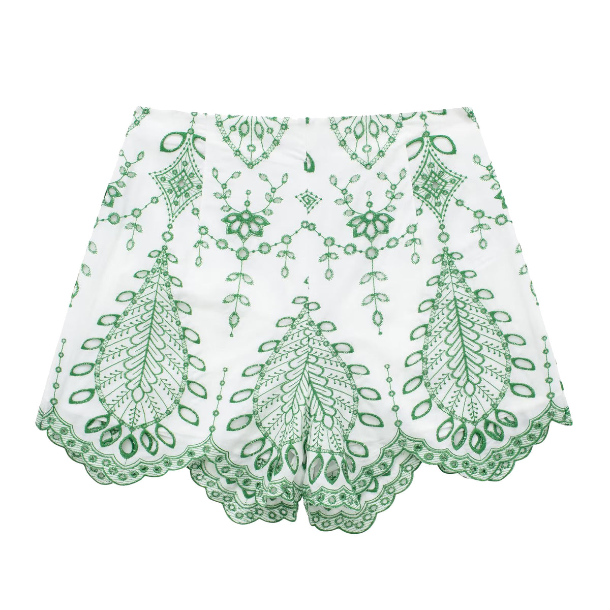 Embroidered V-Neck Crop Top and High-Waist Shorts
