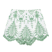 Embroidered V-Neck Crop Top and High-Waist Shorts
