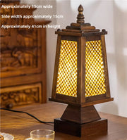 Retro Table Lamp Wood Bamboo Bedside Lamp