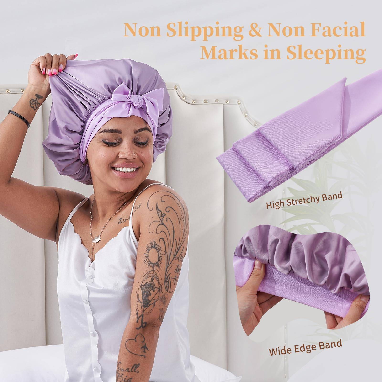 Just Style Satin Hair Bonnet – Luxury Sleep Bonnet for Curly & Natural Hair