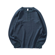 Mens Loose-fit Casual Comfortable Versatile Long-sleeve Crew Neck