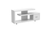 60" White Open Shelving TV Stand