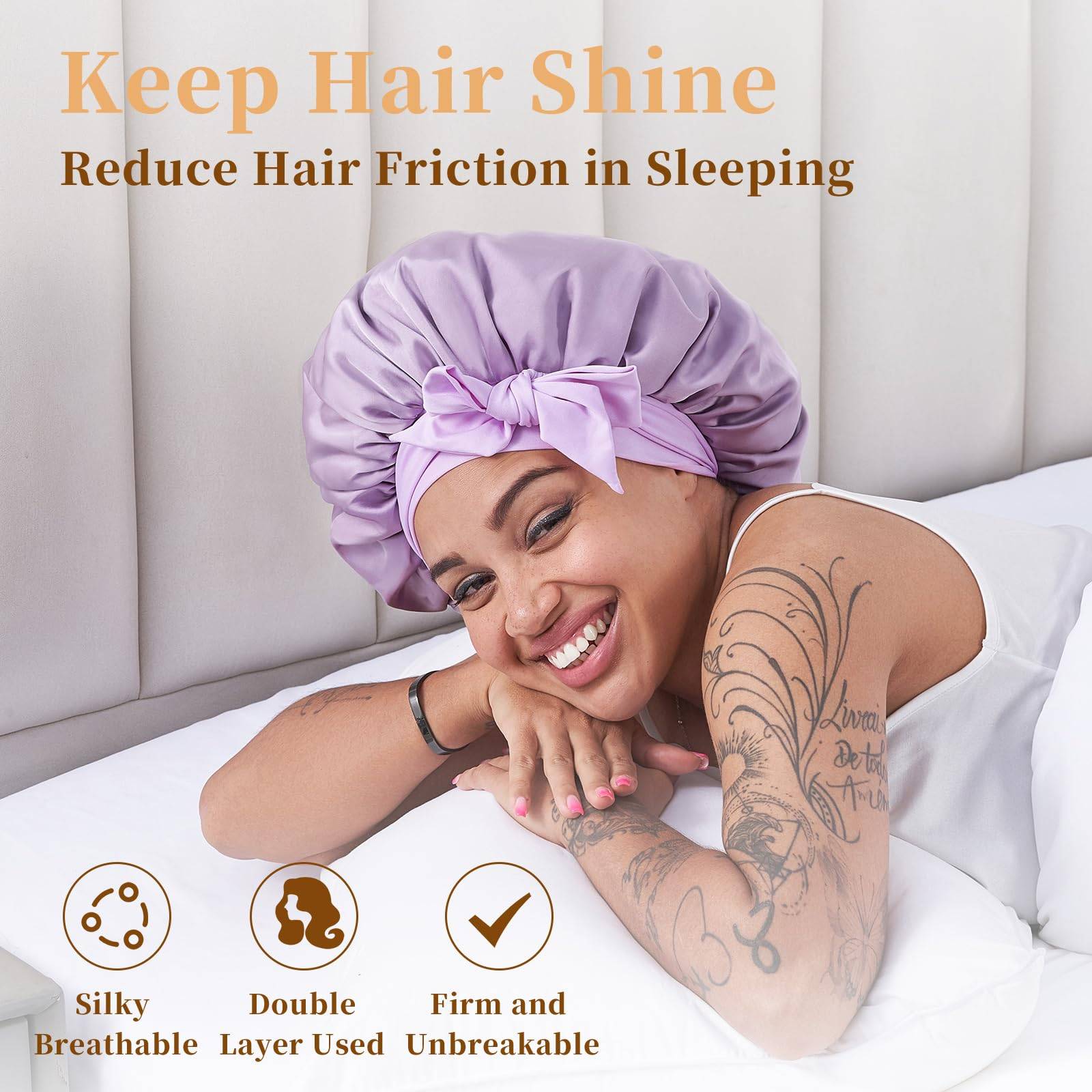 Just Style Satin Hair Bonnet – Luxury Sleep Bonnet for Curly & Natural Hair