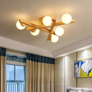 Wooden Style Living Room With Simple And Modern Ceiling Light