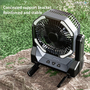 Outdoor Camping Fan Lighting Camping Tent Desktop Fishing Portable Folding Telescopic Charging