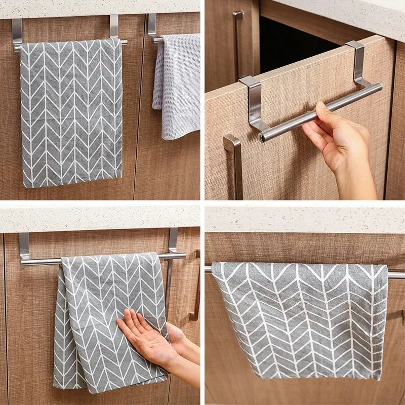 Over-Cabinet Towel Rack Home Organizer