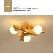 Wooden Style Living Room With Simple And Modern Ceiling Light