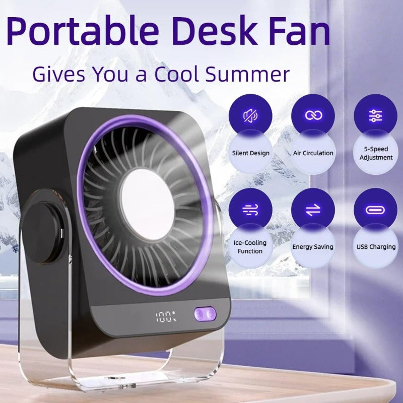 Just Style Portable Rechargeable USB Desk Fan