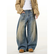 Just Style Men’s Retro Distressed Wide-Leg Jeans
